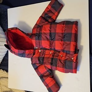 Old navy Buffalo plaid Puffer coat 6-12 month